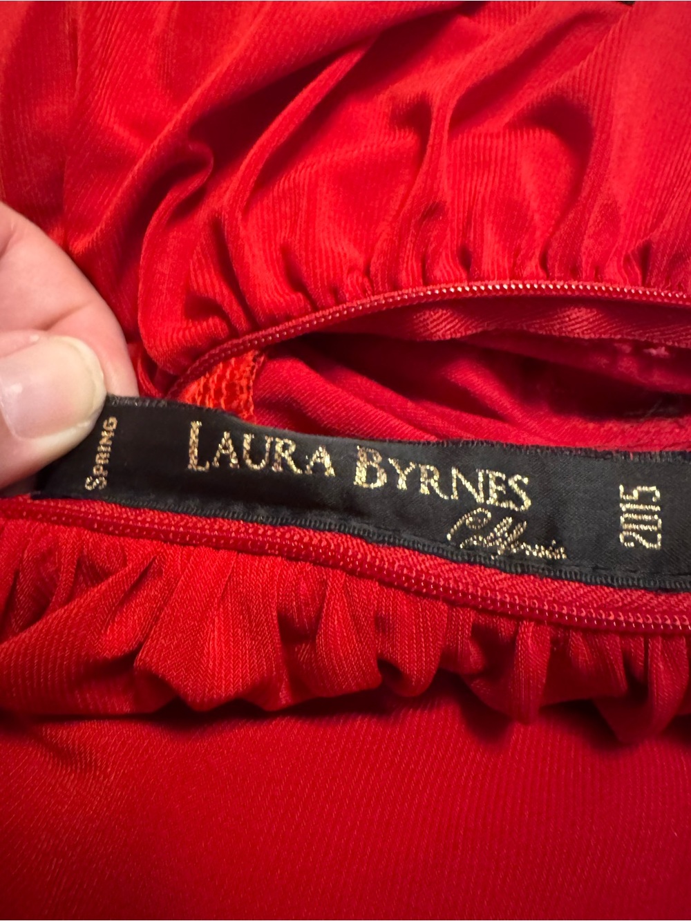 Laura Byrnes Monica Wiggle Dress XL Spring 2015 Red Ruched Pinup Bombshell - Picture 4 of 5
